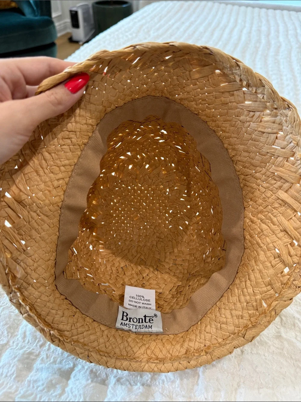 Bronte Amsterdam Woven Straw Hat in Natural Tan